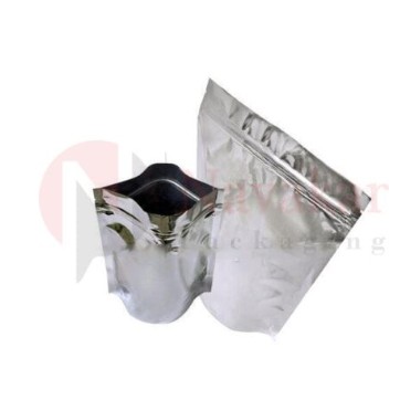 TWO SIDE SILVER STANDUP ZIPPER POUCH